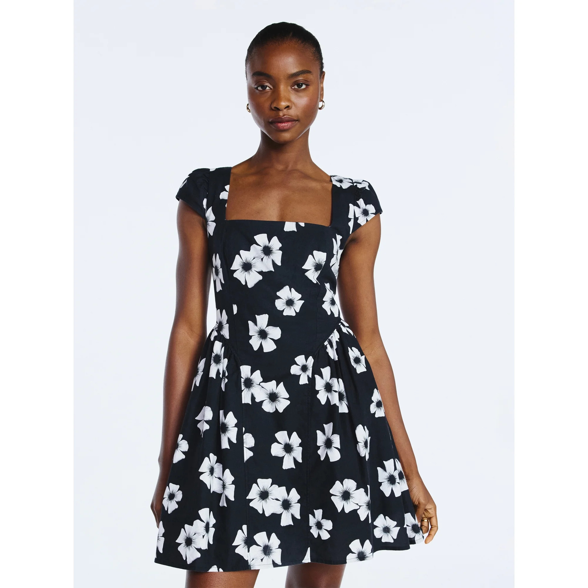 Scoop Women's Square Neck Mini Dress, Sizes XS-XXL | Walmart (US)