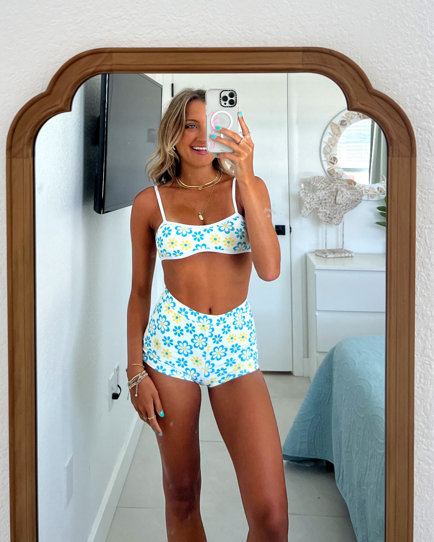 sustainable bikini try on haul with Dippin Daisys! code MCK15 for 15% off your purchase. wearing size XS in swimsuit top and bottoms 💛