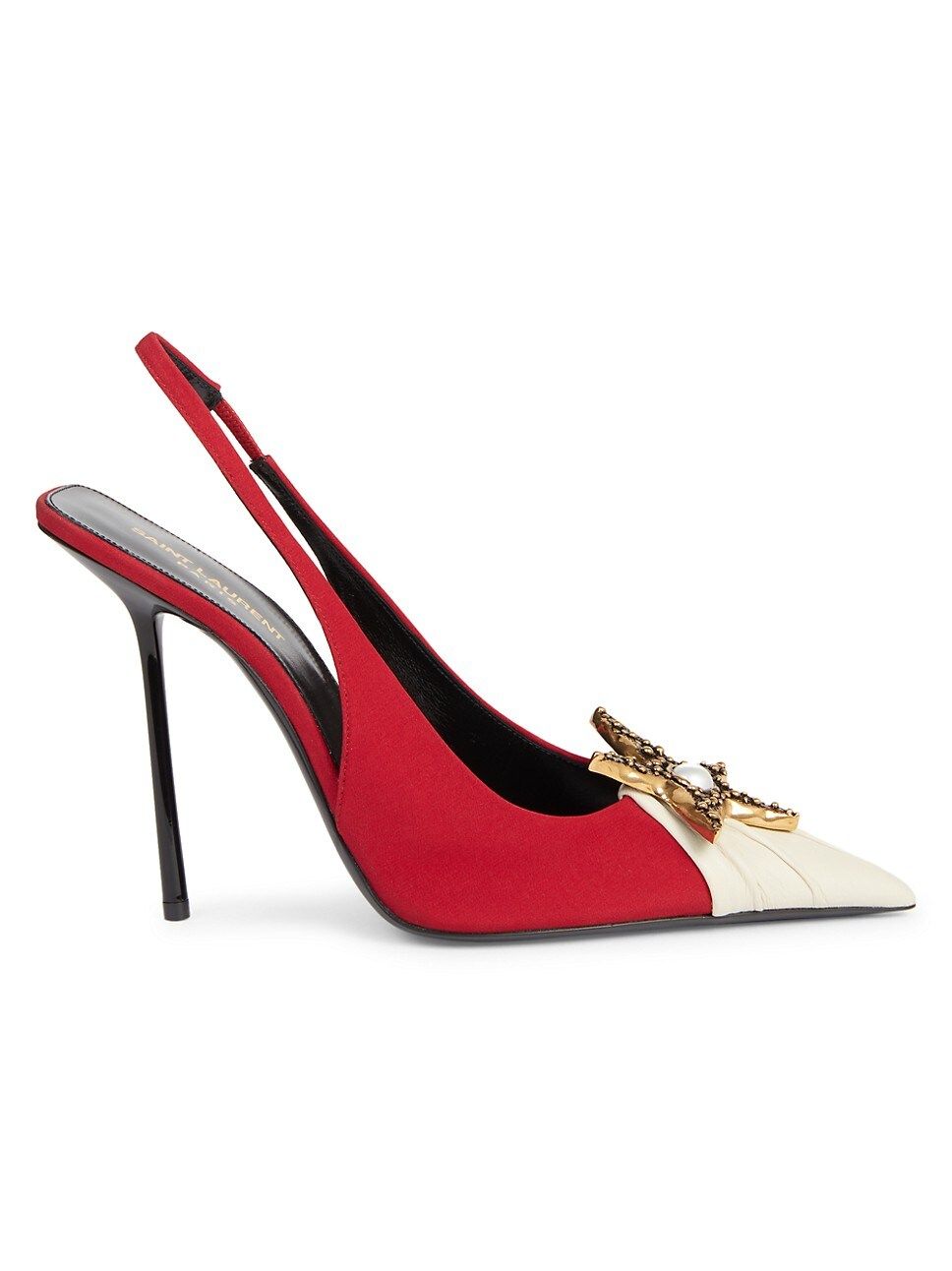 Volver Slingback Pumps In Crepe De Chine And Smooth Leather | Saks Fifth Avenue