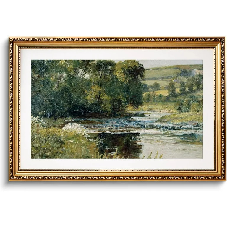 Vintage Wall Art Nature Streamside Retro Paintings, Canvas Prints Artwork with Antique Unframed, ... | Walmart (US)