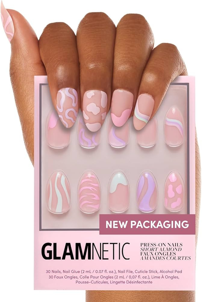 Glamnetic Press On Nails - Wild Card | Opaque UV Finish Short Pointed Almond Fake Nails, Salon Qu... | Amazon (US)