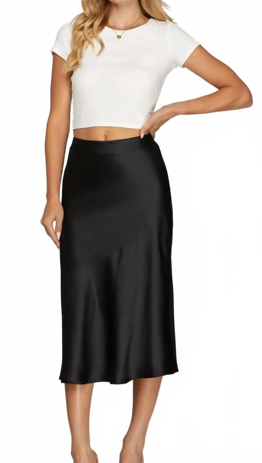 Silk Maxi Skirt In Black | Shop Simon