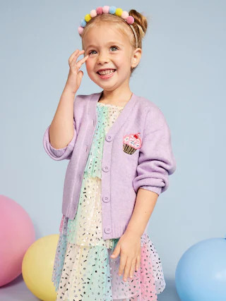 SoSoft Birthday Embroidered Cardigan Sweater for Toddler Girls | Old Navy (US)