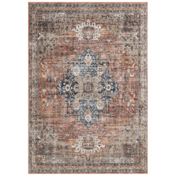 Everwash Callaghan Esther Bohemian Medallion Machine Washable Area Rug 6'6"x9'2", Multi | Walmart (US)