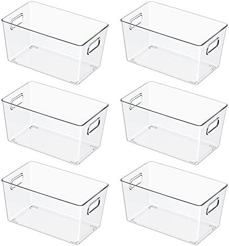 SMARTAKE Refrigerator Organizer Bins, 6-Pack Food Storage Bins, Clear Plastic Soda Can Organizer ... | Amazon (US)