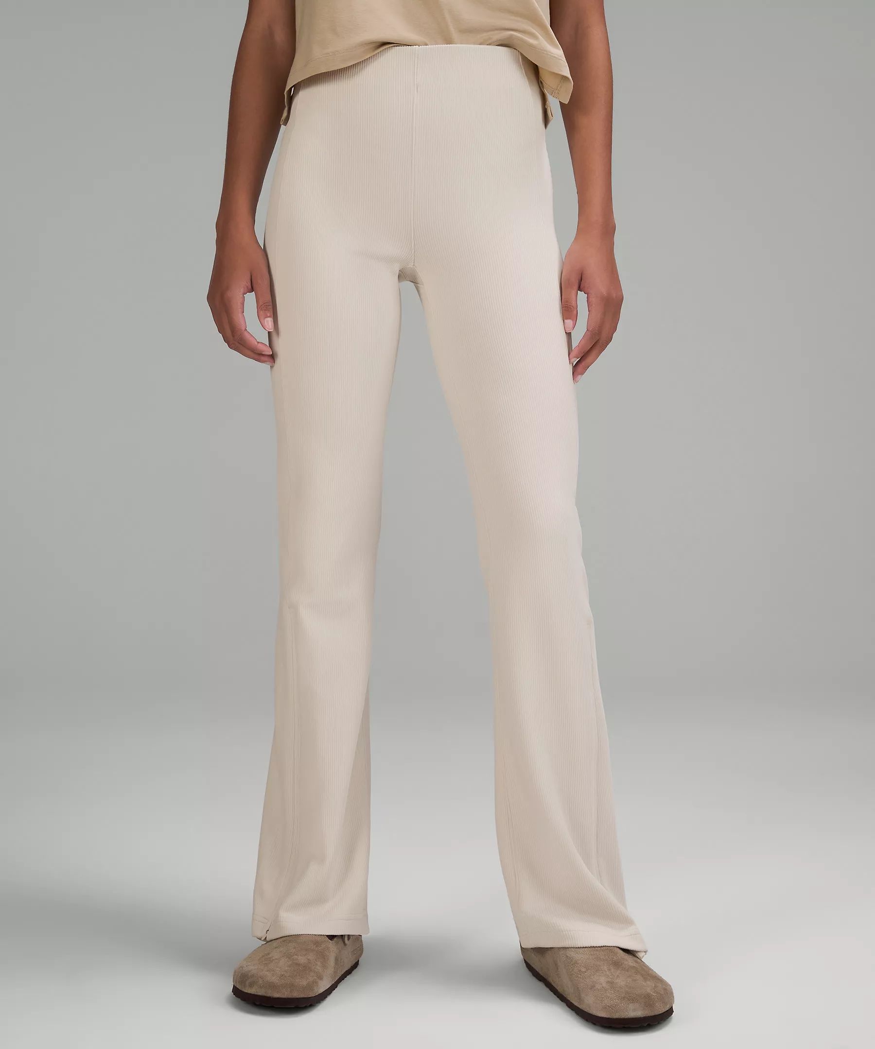 Brushed Softstreme Ribbed Zip Flared Pant 32.5" | Women's Leggings/Tights | lululemon | Lululemon (US)