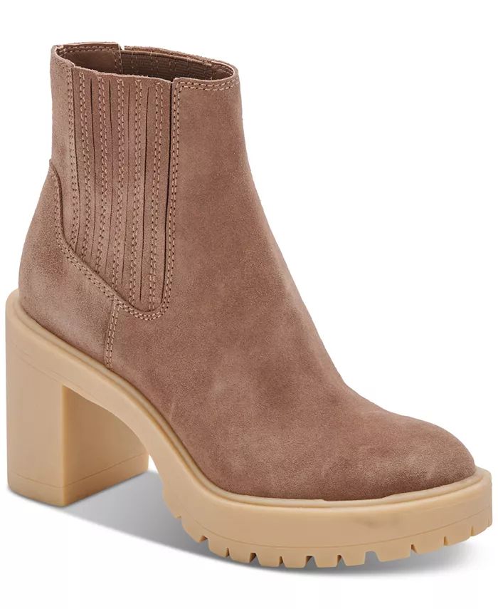 Dolce Vita Women's Caster H2O Lug Sole Cheslea Heeled Booties - Macy's | Macy's