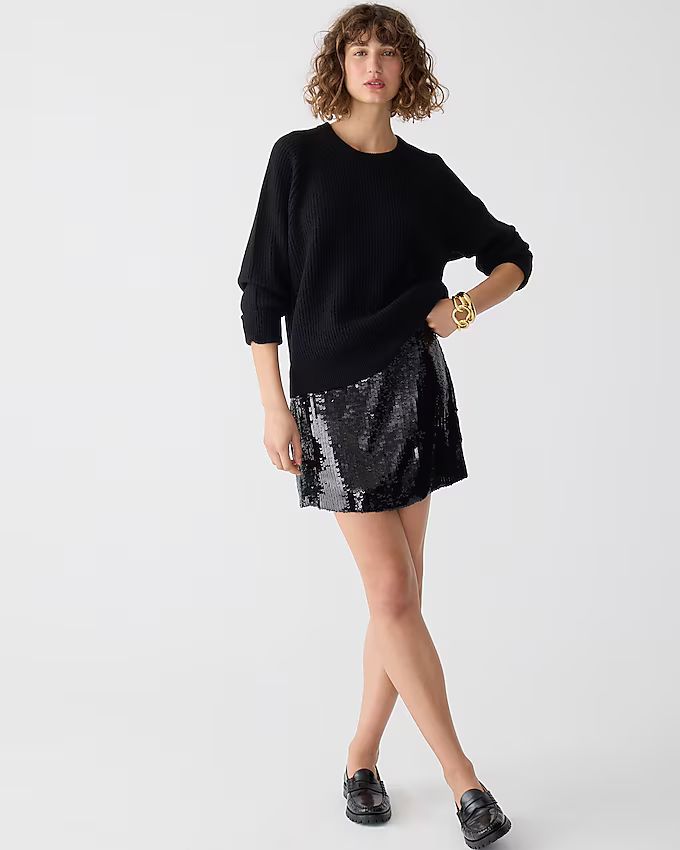 Ribbed cashmere oversized crewneck sweater | J.Crew US