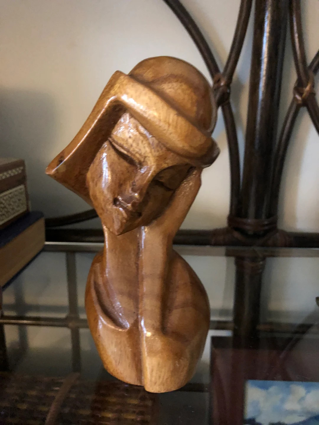 Vintage Mid Century Hand Carved Teak Wood Woman Statue - Wood Sculpture | Etsy (US)