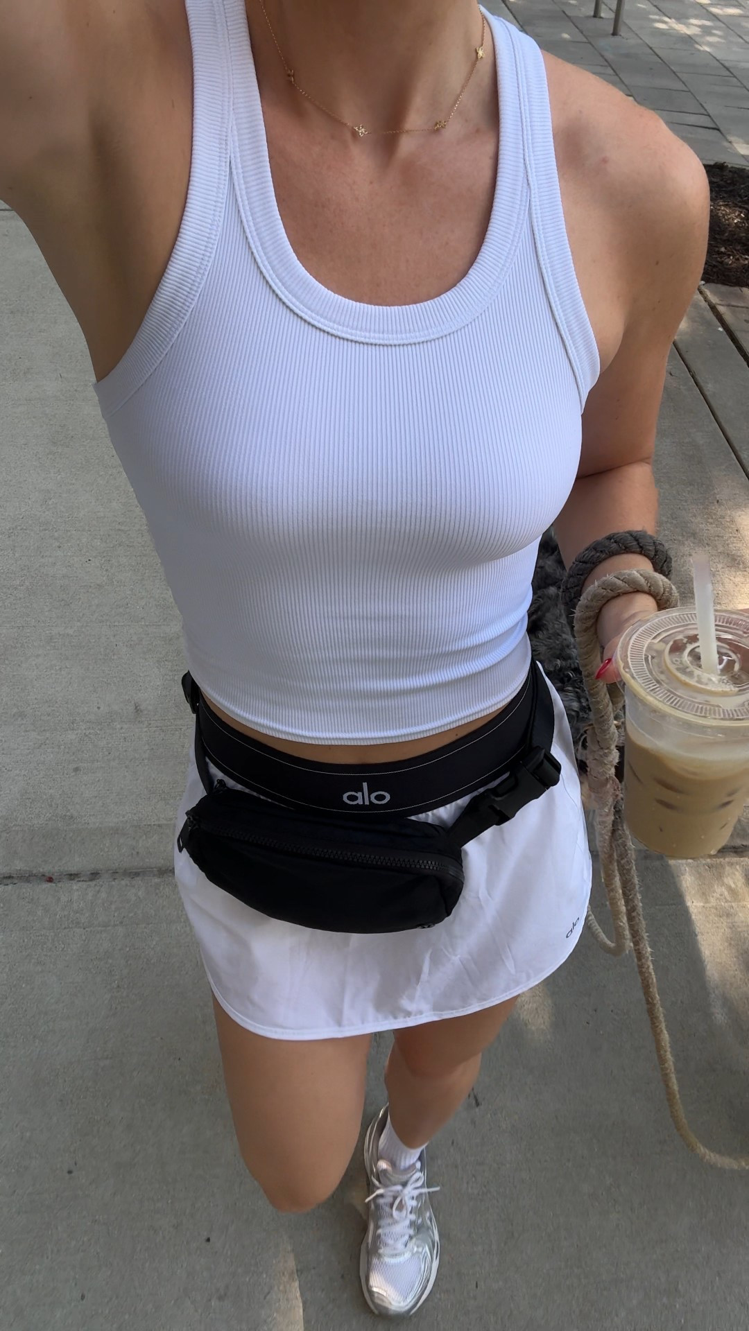 Xs in tank, small in skirt, sneakers true to size 