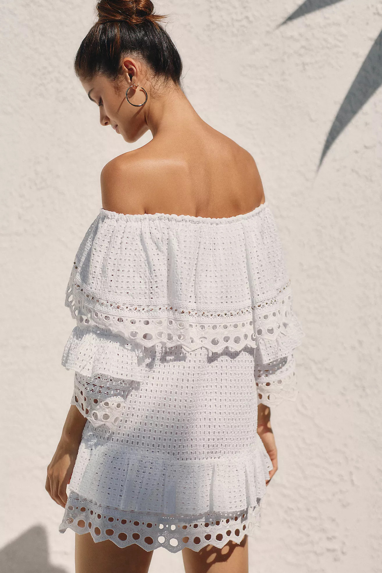 Barok Paris Off-The-Shoulder Ruffled Eyelet Dress | Anthropologie (US)