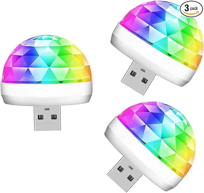 USB Mini Disco Ball Party Lights, DJ Stage Strobe Lights, Portable Led Car Atmosphere Light for X... | Amazon (US)