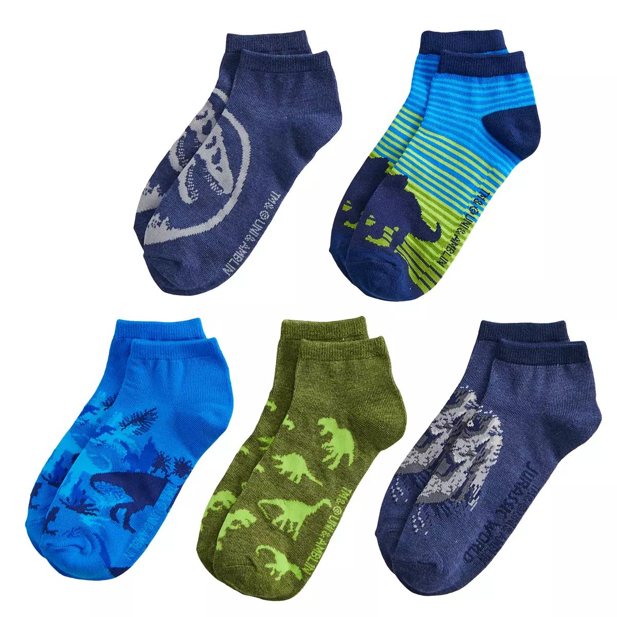 Boys Jurassic World 5-Pack Low-Cut Socks | Kohl's