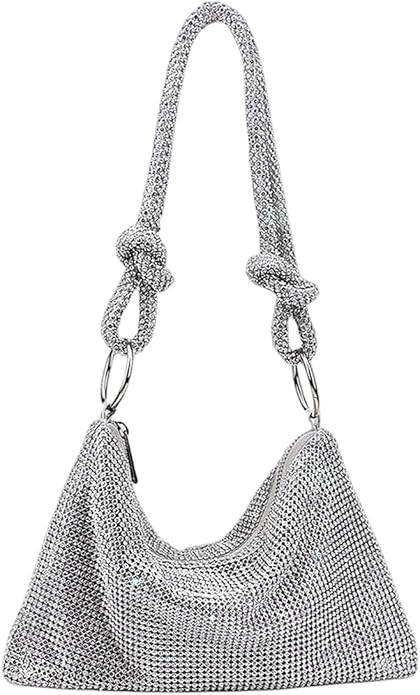 UMREN Rhinestone Hobo Bags for Women Chic Evening Handbag Sparkly Crystal Cluth Purse for Party C... | Amazon (US)