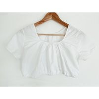 Vintage Prairie Blouse; White Crop Top | Etsy (UK)