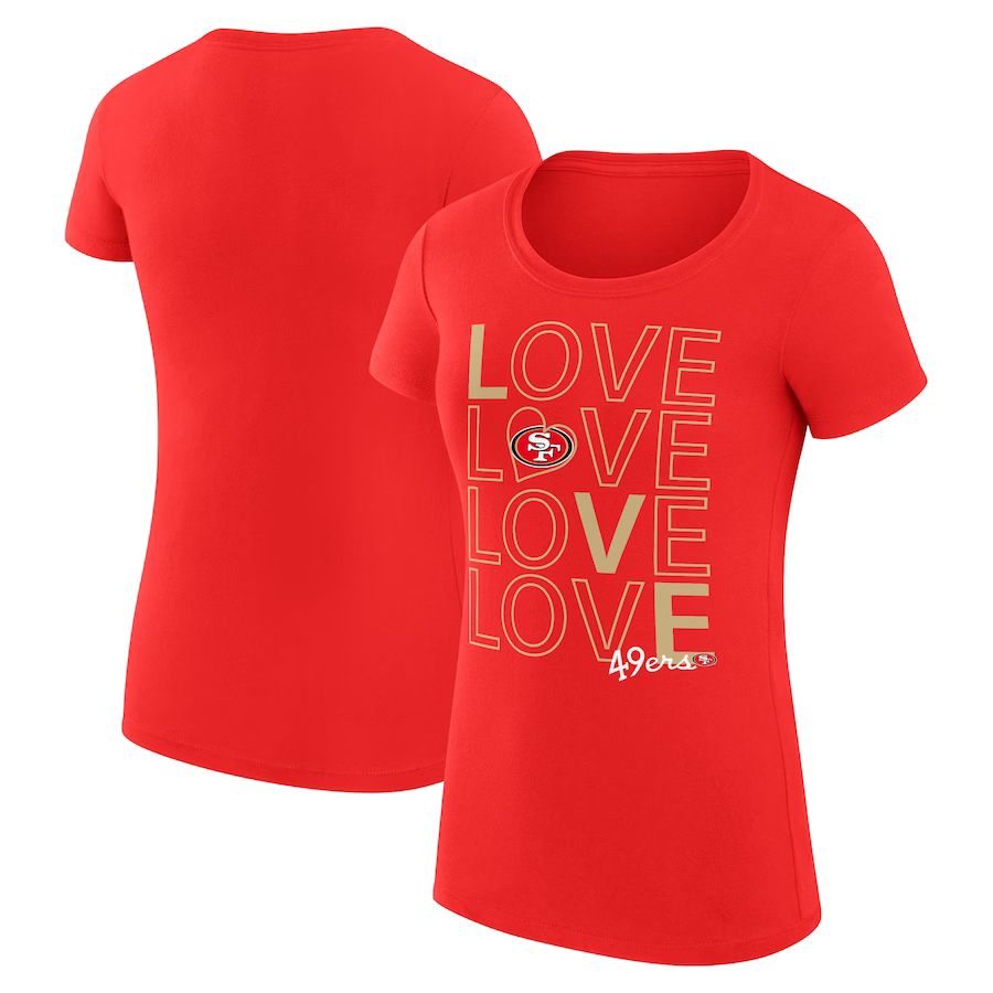 San Francisco 49ers G-III 4Her by Carl Banks Women's Love Graphic Fitted T-Shirt - Scarlet | Fanatics