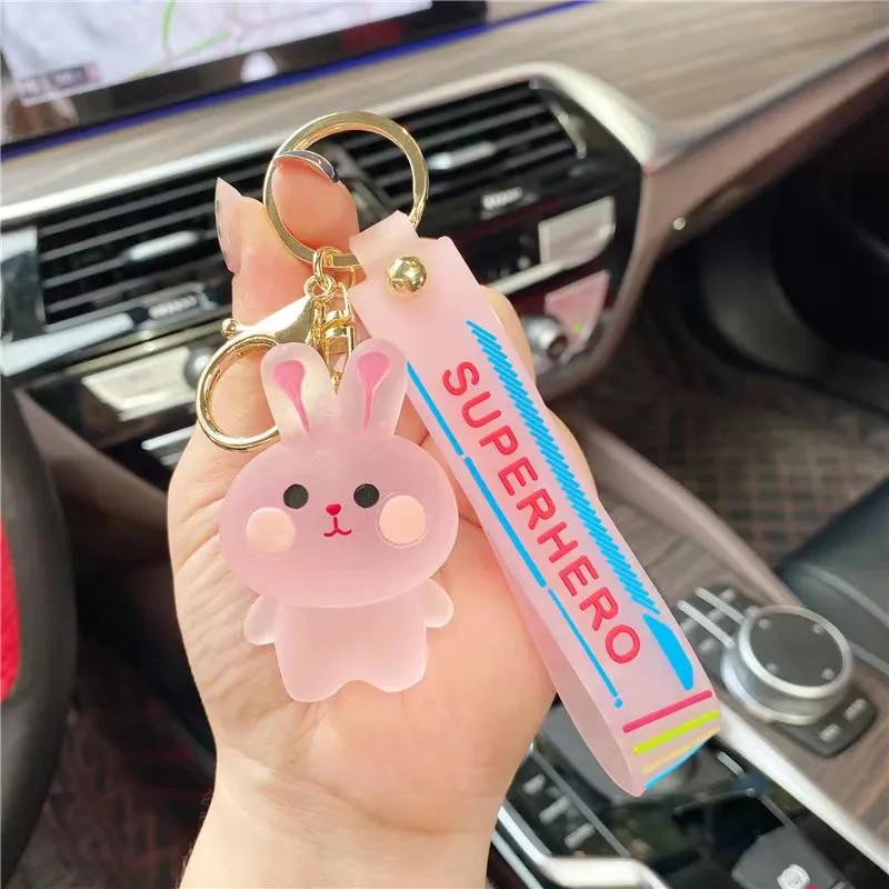1 Pc Cute Cartoon Car Keychain, Frog Rabbit Bear Resin Pendant For Women Bag Car KeyRing Mobile P... | Temu Affiliate Program