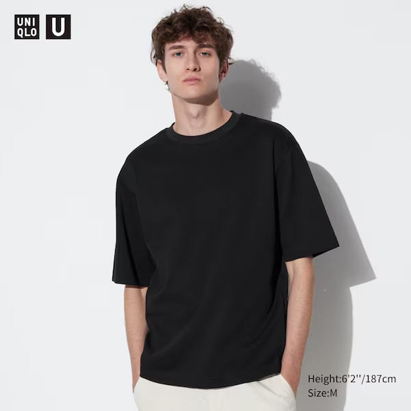 U AIRism Cotton Oversized Crew Neck Half-Sleeve T-Shirt | UNIQLO US | UNIQLO (US)