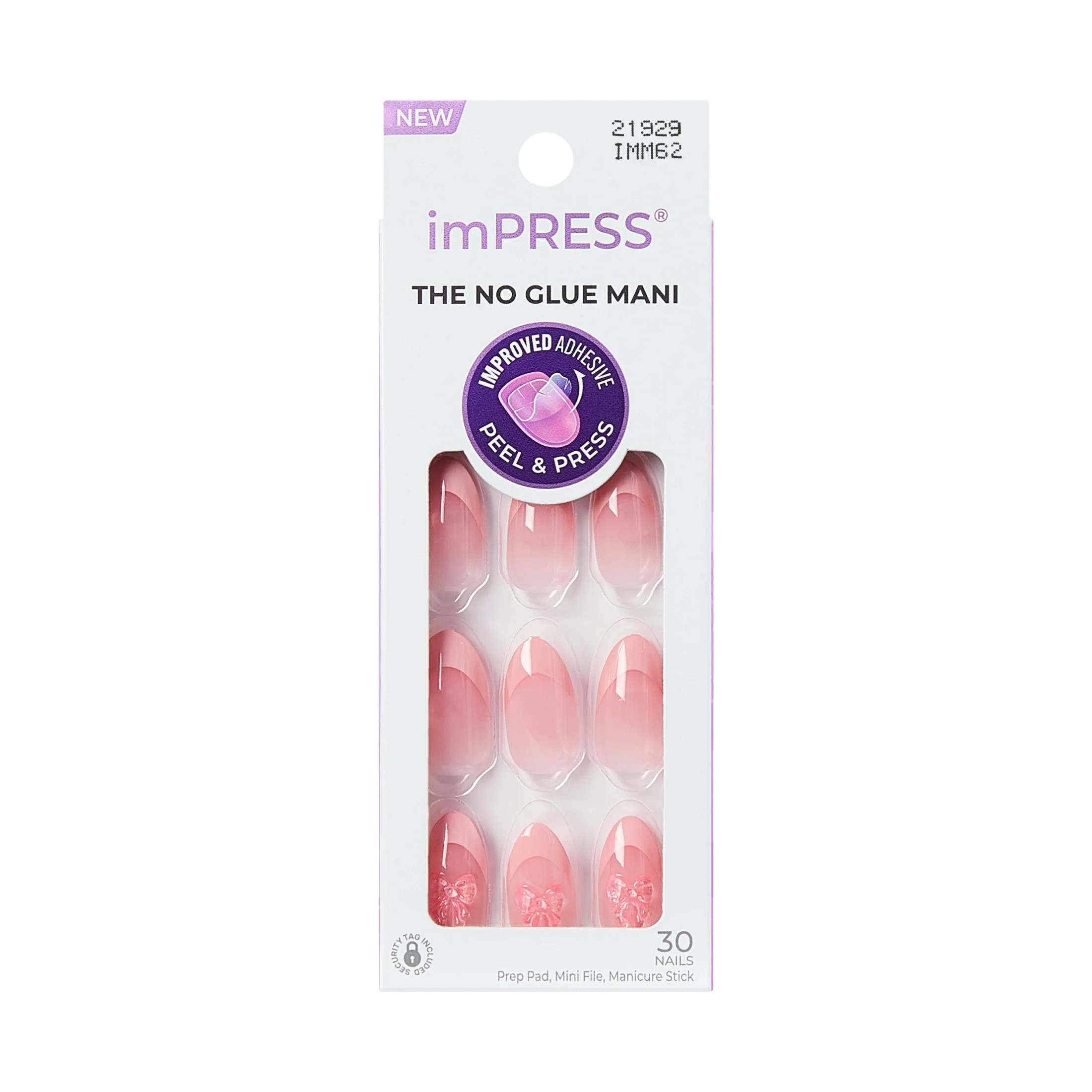 KISS imPRESS Press On Nails Almond, ‘Glow Muse’, Pink, Medium, 30 Count | Walmart (US)