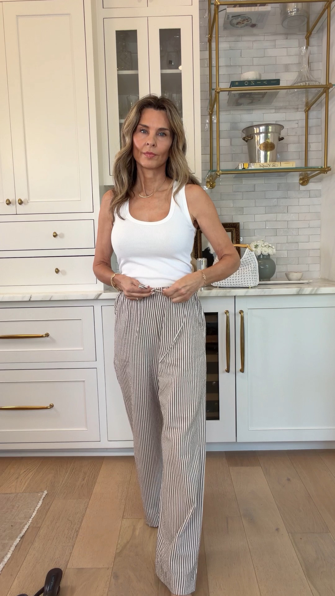 I’m 5’6”
-love these seersucker pants! Wearing XS 
-favorite tank top sz 
-wedge heels are so good! TTS
-AirEssentials outer layer. Sz Small. Code Fashionedlifexspanx for first time orders.

#LTKgrwm #LTKOver40
