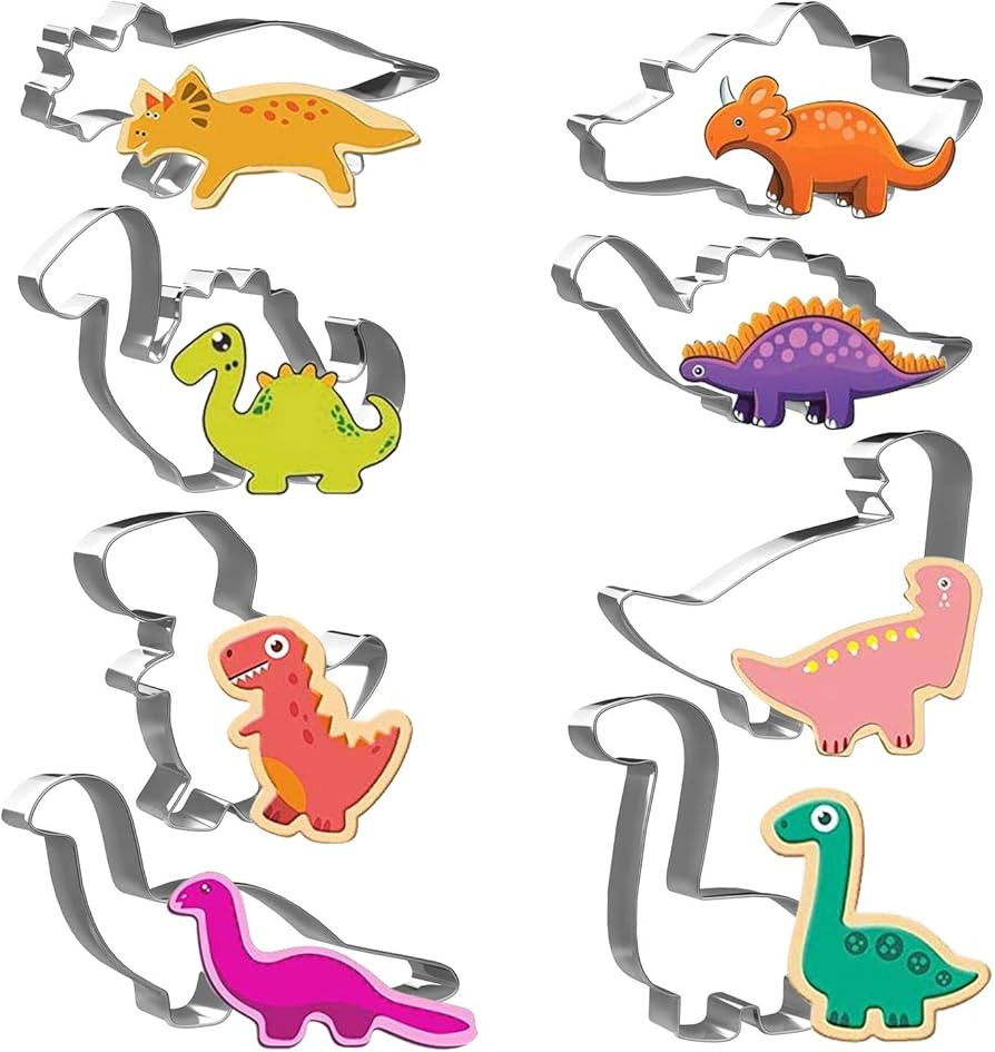Joyoldelf Dinosaurier Ausstecher Set,Plätzchen Ausstecher, 8 Stück Keksausstecher aus Edelstahl... | Amazon (DE)