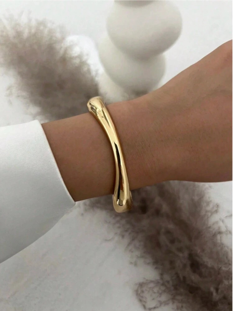 RIINHOO 1pc Fashionable Minimalist Vintage Chunky Jewelry Glossy Geometric Water Drop Spiral Bracelet, Suitable For Women Formal Evenings, Parties, Daily Wear, Perfect Holiday Gift | SHEIN