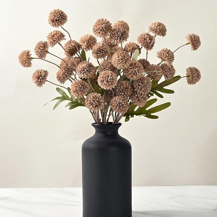 Waipfaru 10pcs Fake Silk Pompon Mum Artificial Flowers, Bulk Faux Mini Chrysanthemums, for Center... | Amazon (US)