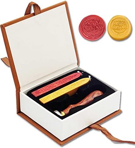 Christmas Wax Seal Stamp Set - Xmas Classical Vintage Letters Wax Sealing Stamp Kit, 1 Wooden Handle | Amazon (US)