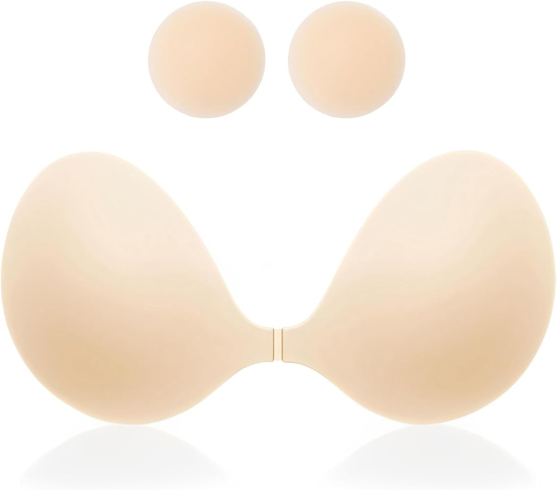 MITALOO 2026 Seamless Sticky Bra Slicone Adhesive Bra Push Up Invisible Strapless Backless Covers... | Amazon (US)