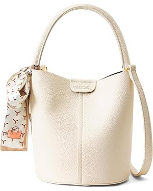 Bucket Bags for Women, Vegan Leather SMALL Crossbody Bags, Trendy Top-handle purses with 2 Remova... | Amazon (US)