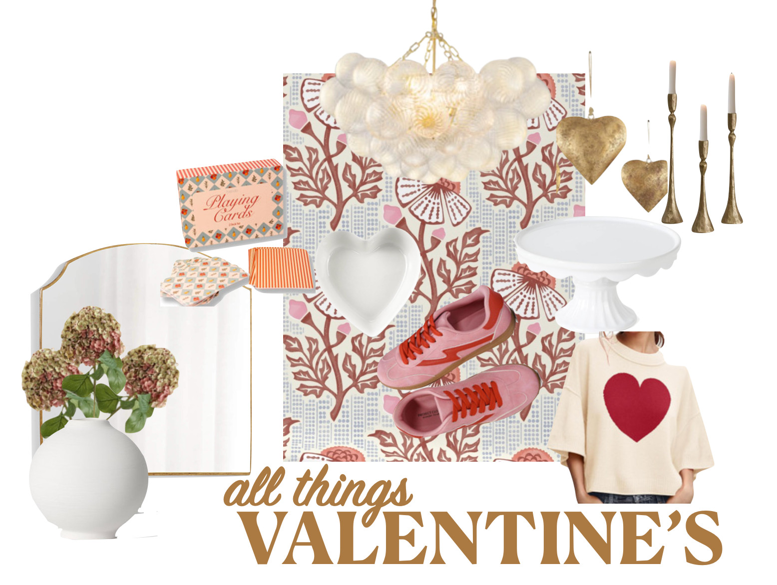 Add a little floral flair and sweetness to your life in time for Valentine's. Mirror in brass, white earthy vase with quality faux hydrangeas make for a pretty mantle combo.  

 #LTKSeasonal #LTKHome #LTKFindsUnder50
