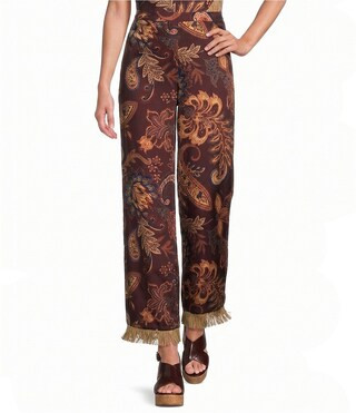 Coordinating Margaret Paisley Flat Front Pants | Dillard's