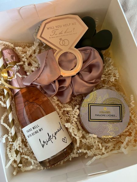 Personalized bridesmaid proposal boxes.  I tagged what I could. The rings, ribbon and straws are from party city. 

bride to be • wedding inspo • bridesmaid gift idea • bridal inspiration 

#LTKunder50 #LTKwedding #LTKGiftGuide
