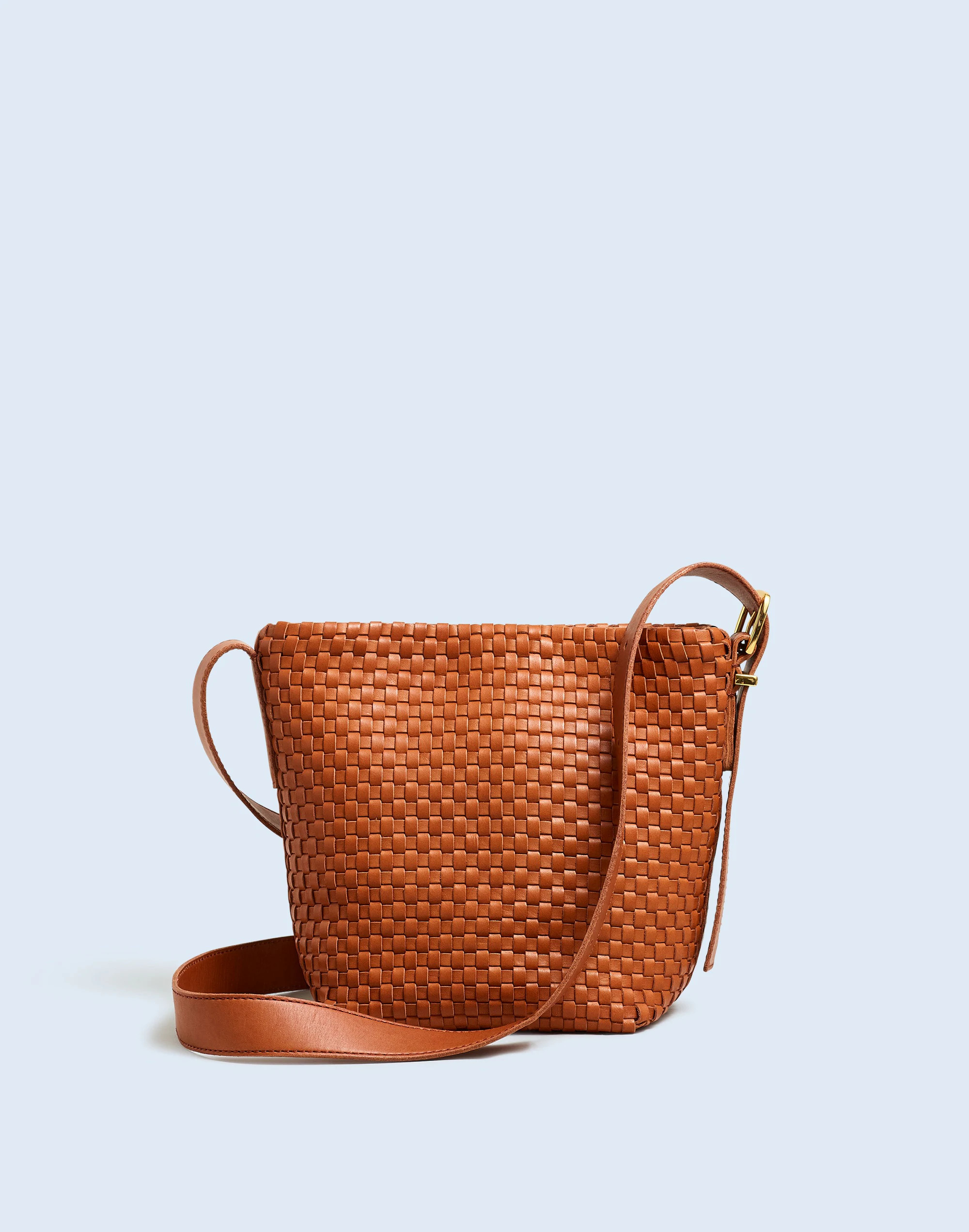 The Essential Mini Bucket Tote in Handwoven Leather | Madewell