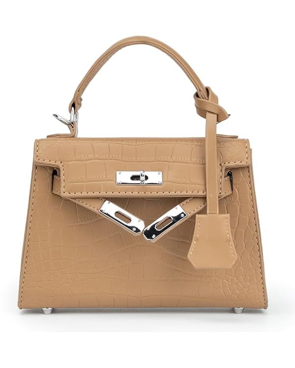 Crossbody Bags for women Trendy Cute Mini Crocodile Purse Top Handle Clutch Handbag Structured Sa... | Amazon (US)