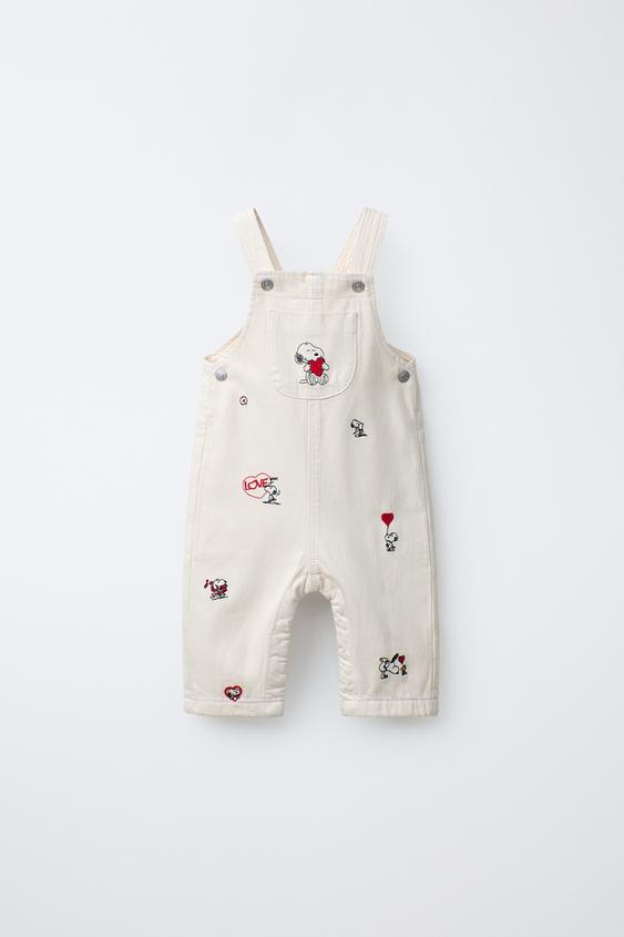 SNOOPY PEANUTS™ TWILL LONG OVERALLS | Zara US