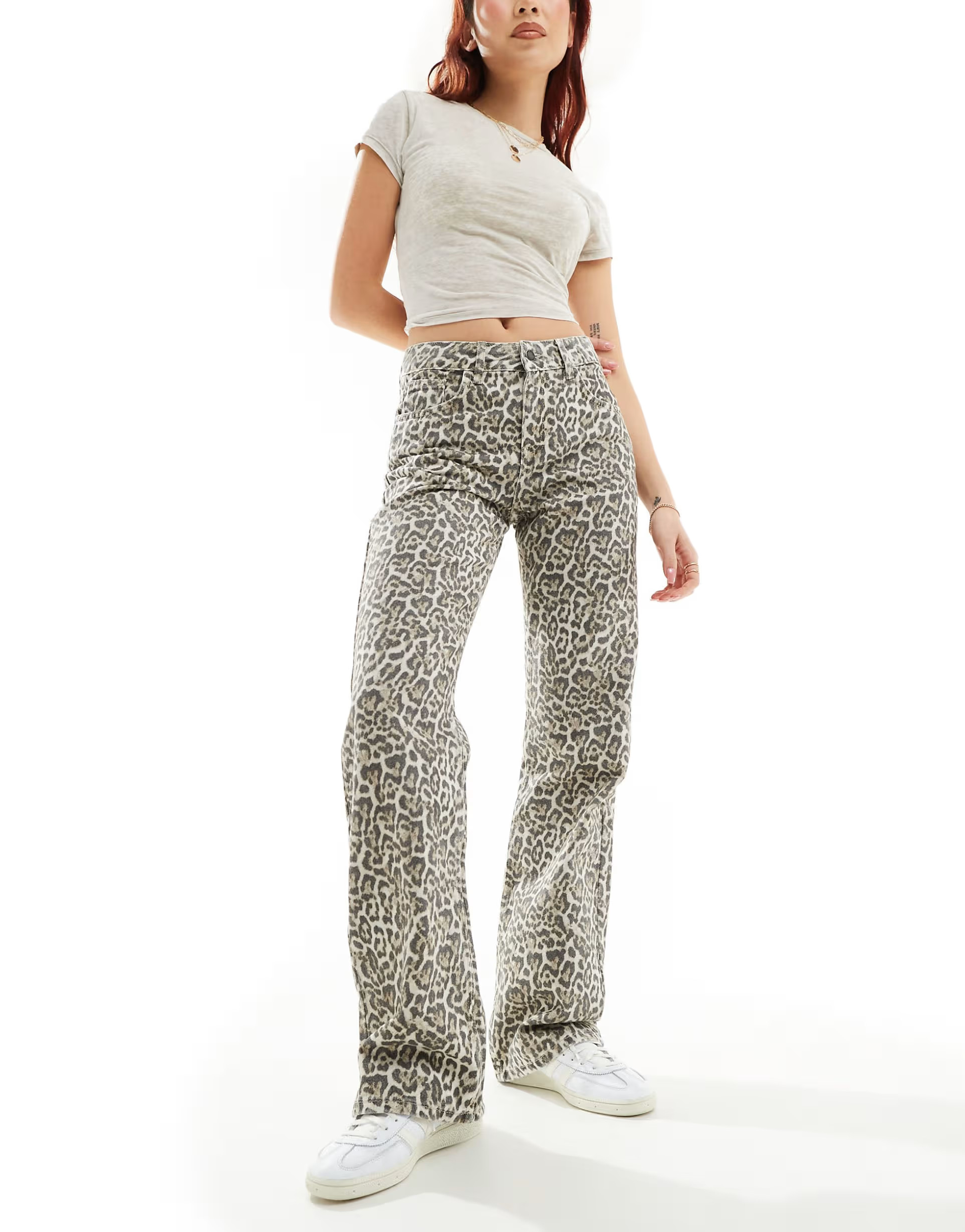 Stradivarius STR straight leg jeans in leopard print | ASOS (Global)