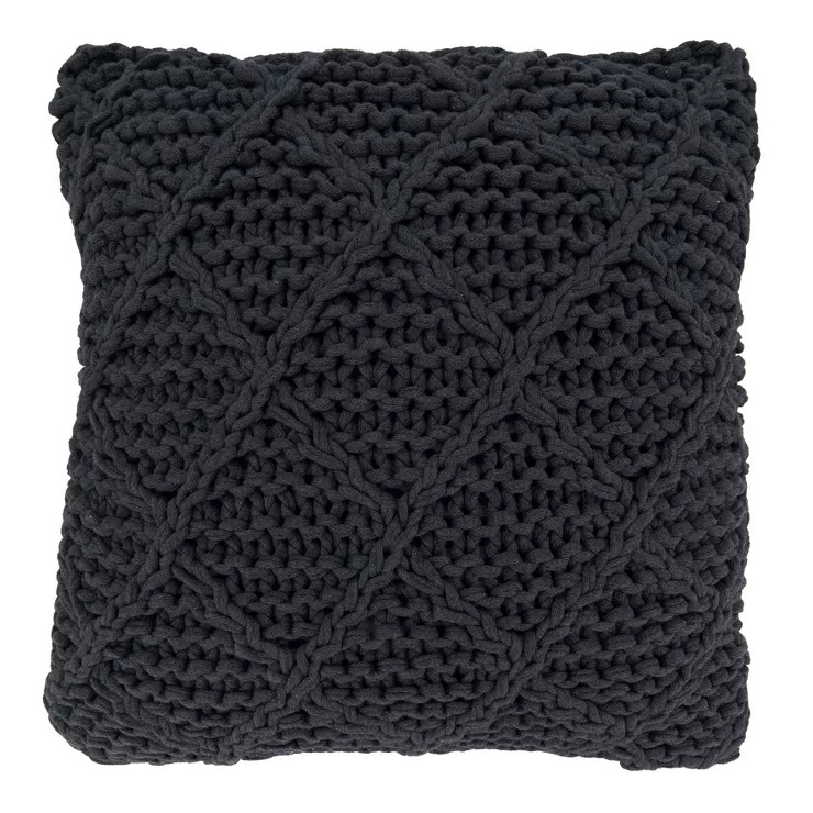 Saro Lifestyle Knitted Diamond Design Throw Pillow With Poly Filling | Target