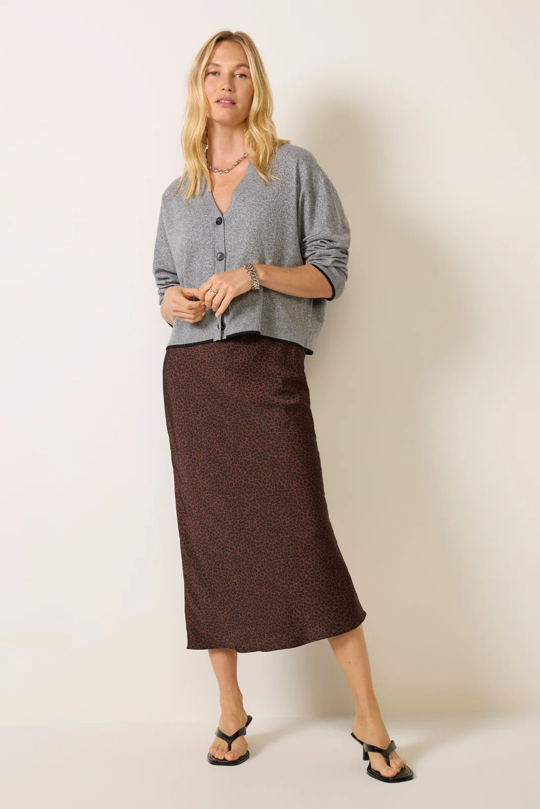 SOLSET Women's Izzy Leopard Skirt, Size XS, Brown | Evereve