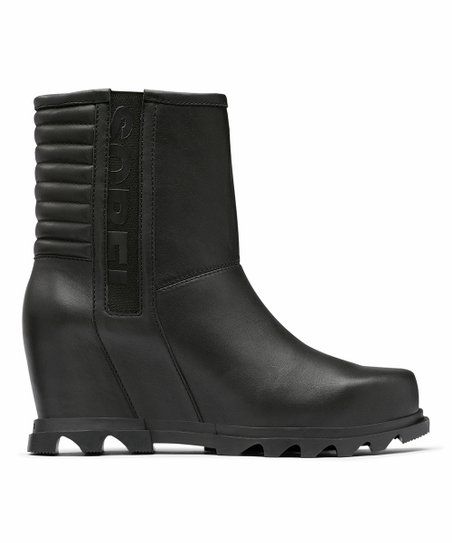 love this productBlack Joan of Arctic III Moto Waterproof Leather Wedge Boot - Women | Zulily