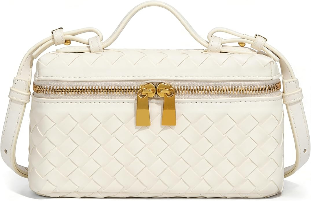 DAILANDO Small Top Handle Box Purse, Designer Handwoven Mini Tote and Crossbody Bag With Long Det... | Amazon (US)