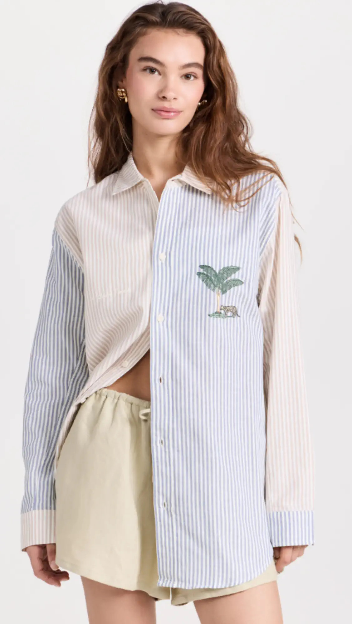 Womens Lounge Shirt Oxford Summer Stripe | Shopbop