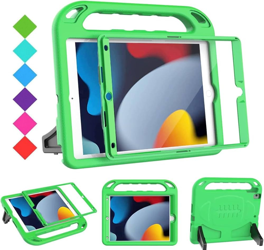 BMOUO Kids Case for iPad 9th/8th/7th Generation, with Built-in Screen Protector, Shockproof Handl... | Amazon (US)