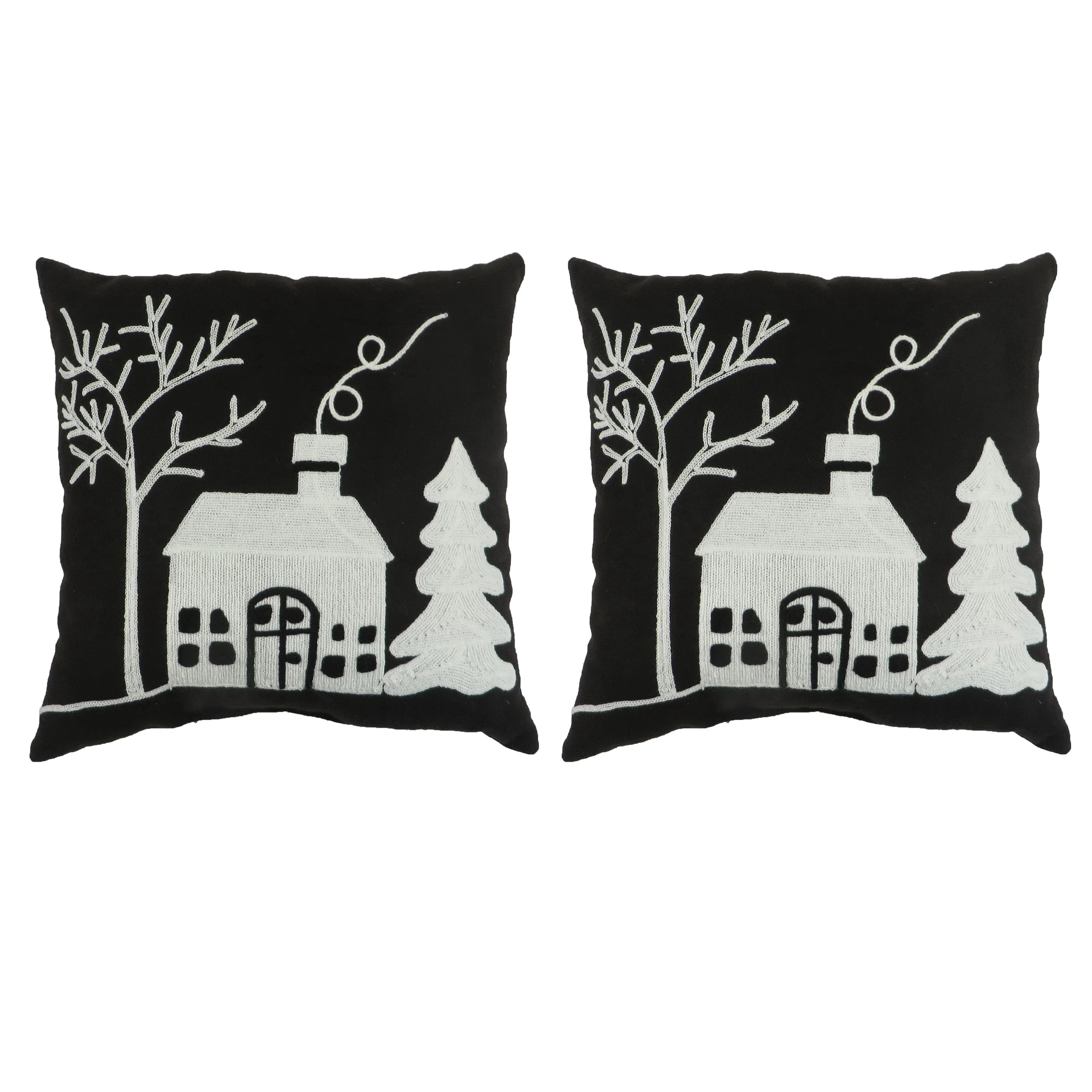Holiday Time Black & White Decorative Christmas Pillows, 2 Count - Walmart.com | Walmart (US)