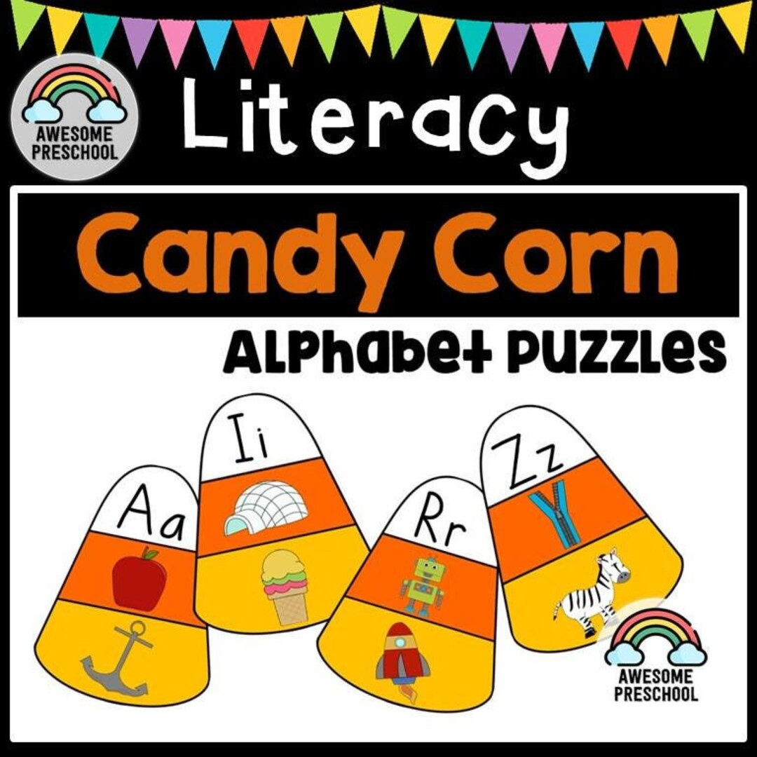 Halloween Alphabet Matching Game - Candy Corn Puzzle - Etsy | Etsy (US)