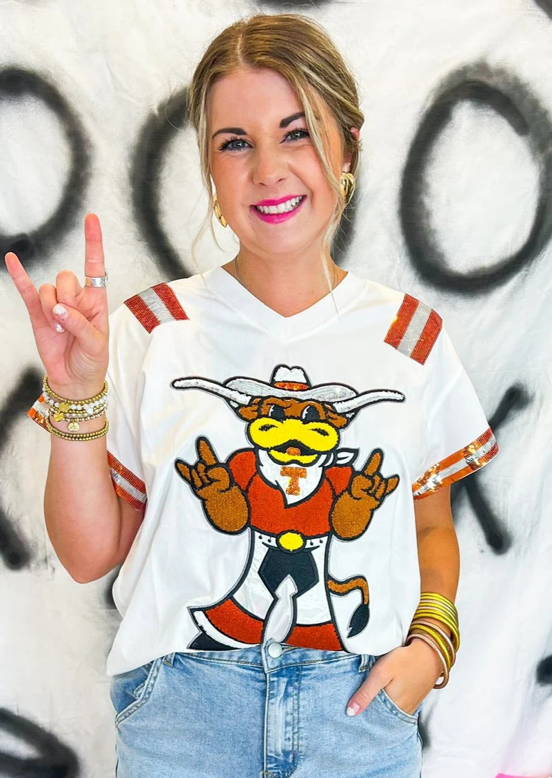 Texas Longhorn Jersey Tee - White | Southern Roots