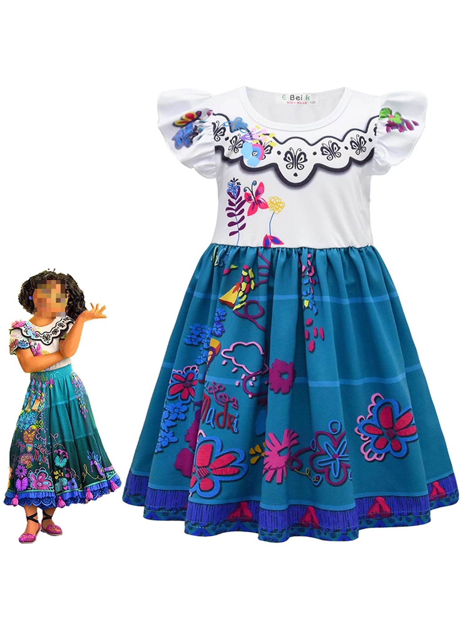 Jamlynbo Mirabel Dress Costume for Girls Cartoon Movie Dress Princess Magic Party Dresses Up Clot... | Walmart (US)