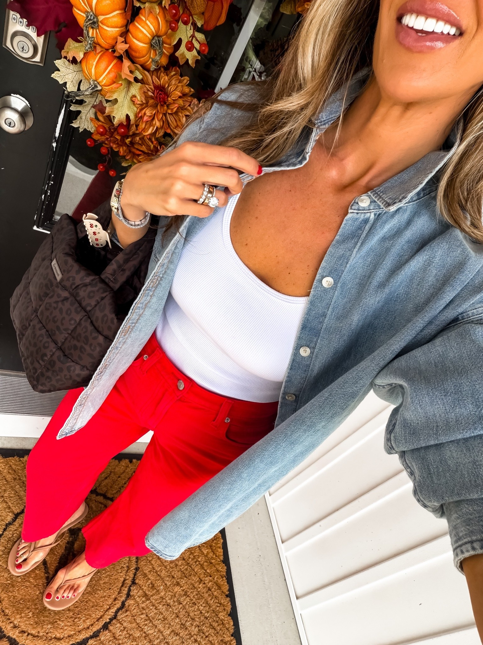 Today Saturday OOTD 
Size medium tops 
Size 29 denim

#LTKootd #LTKOver40 #LTKmomlife