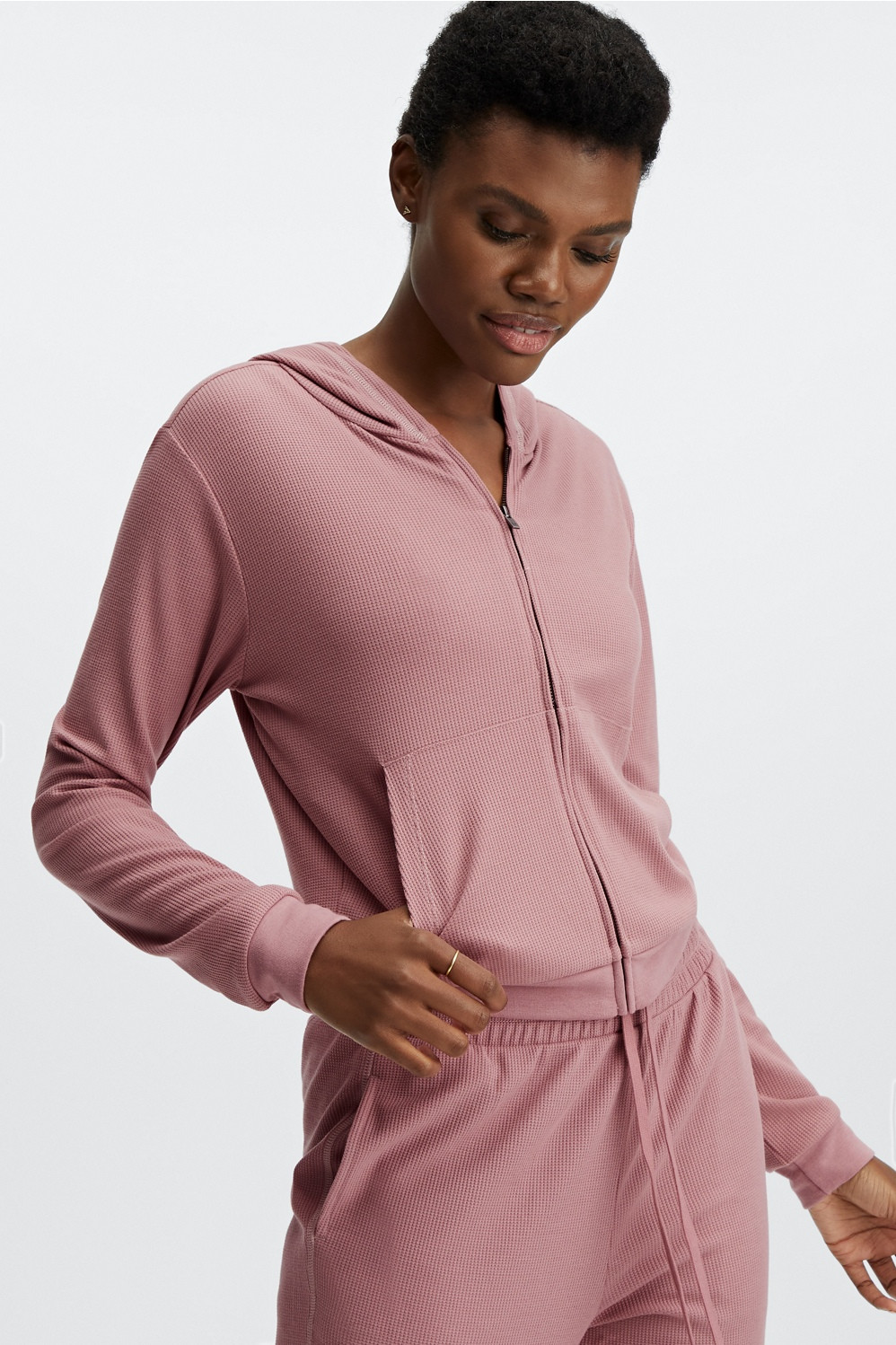 Zip-Up Waffle Hoodie | Fabletics