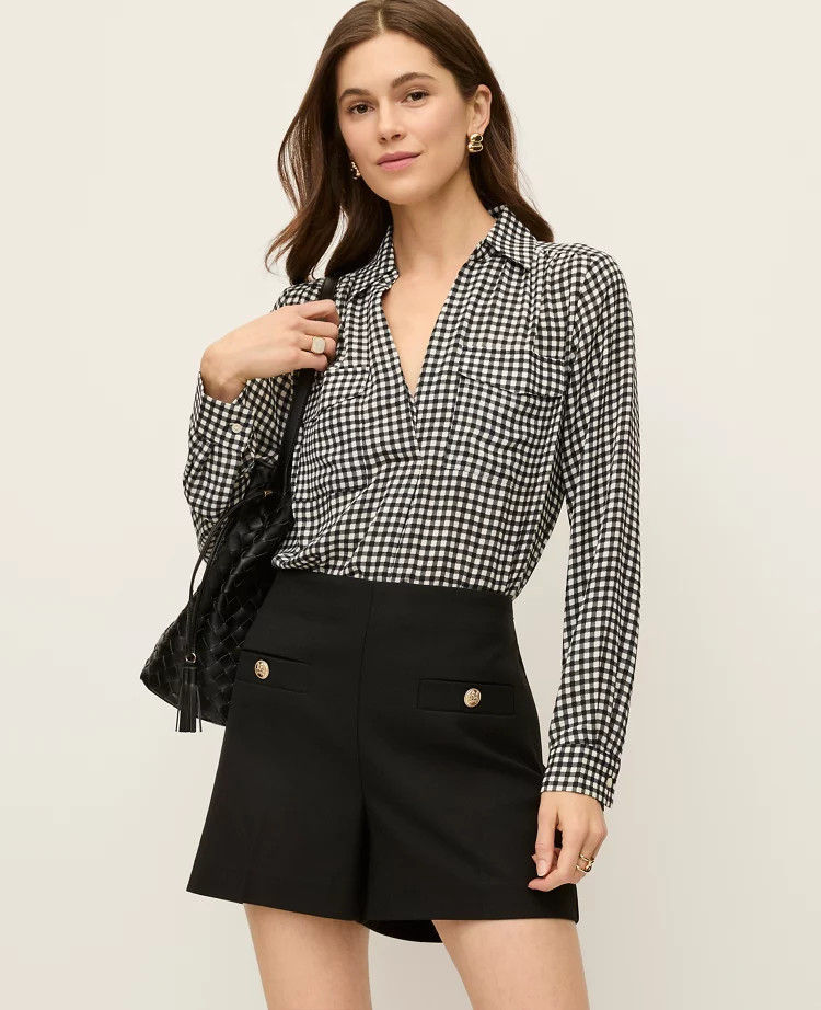 Gingham Camp Shirt | Ann Taylor